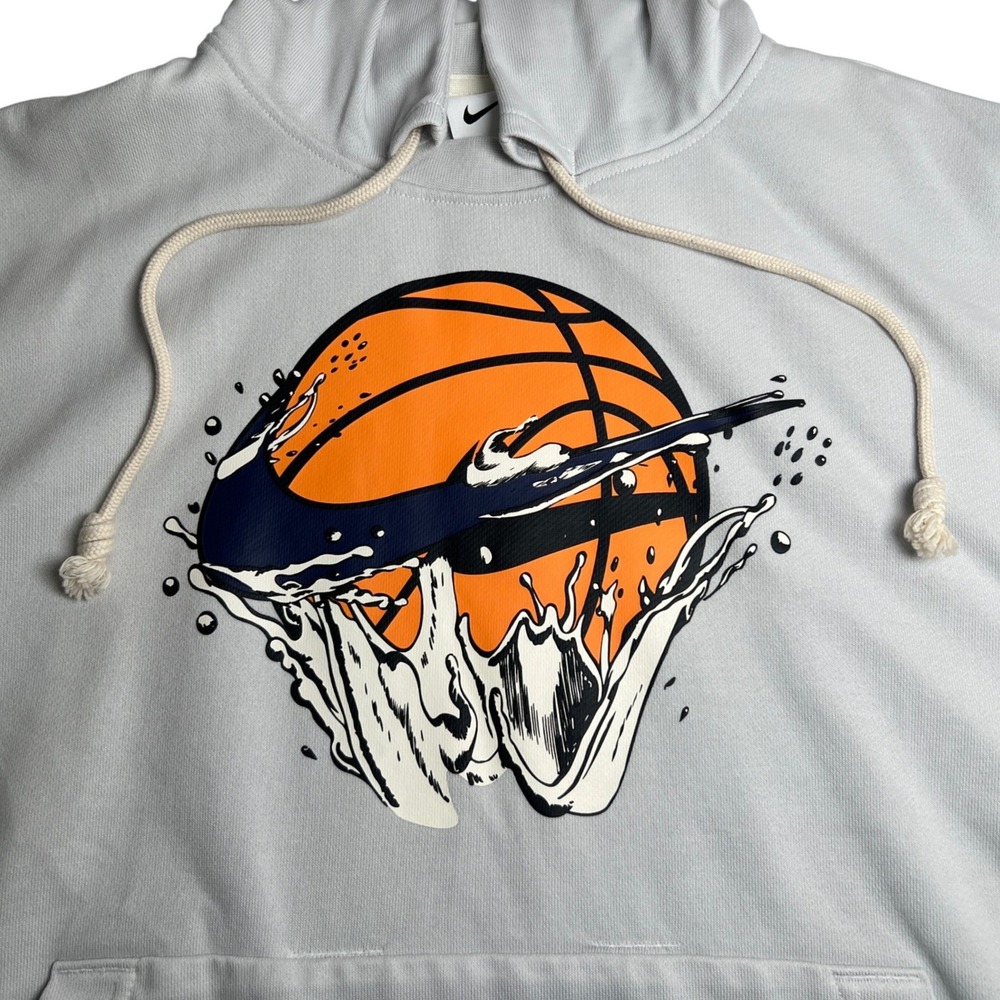 Nike Standard Issue Hoodie Men Medium Grey Basketball Splash Dri-FIT Utility Zip